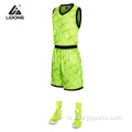 최신 디자인 컬러 옐로우 농구 유니폼 세트